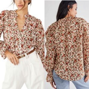 Free People Meant To Be Blouse XS NWT| Vintage Floral Boho Romantic Cottagecore